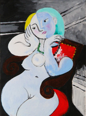 Nude Woman in Red Armchair